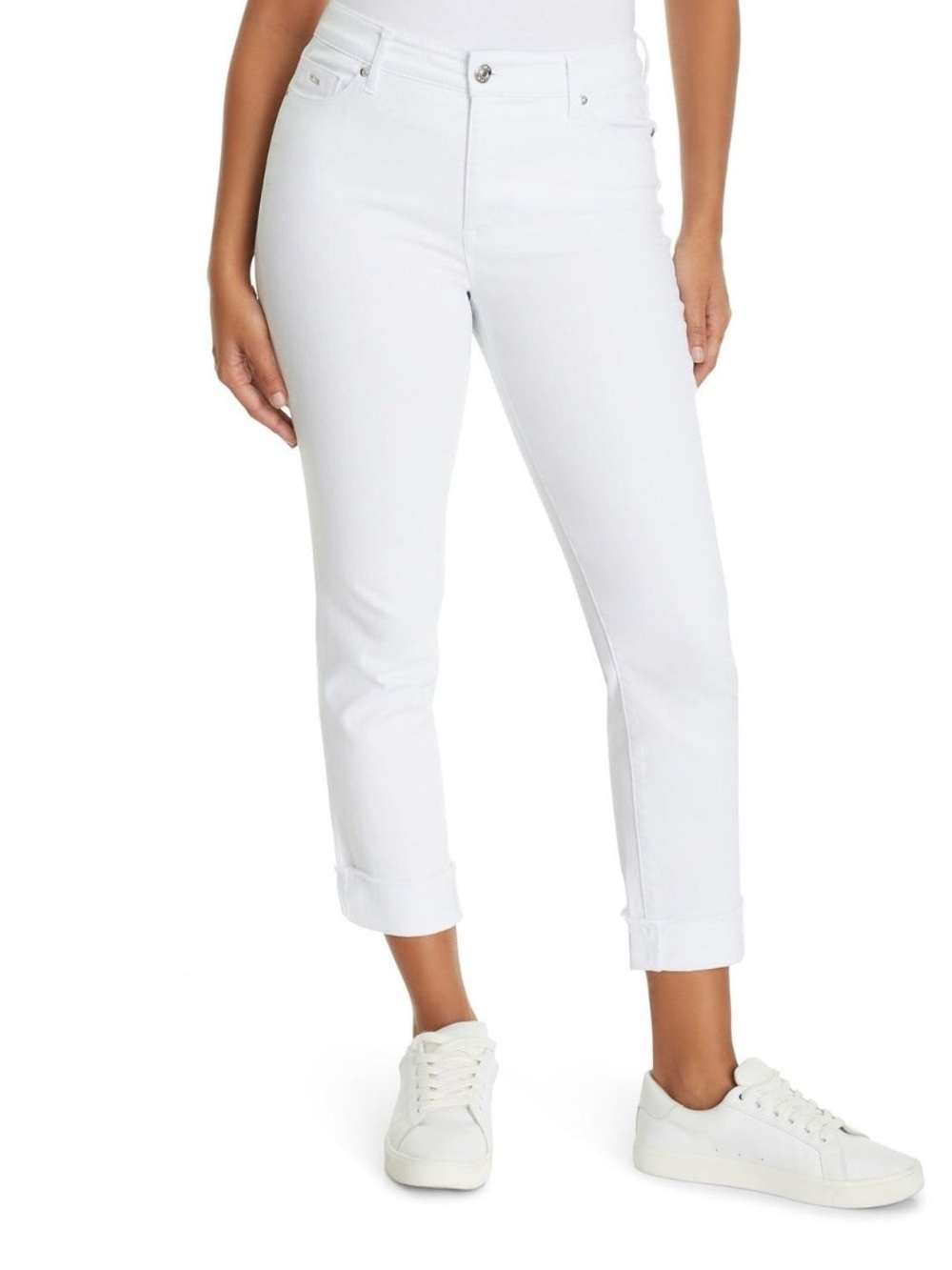 NWT Nine West White Gramercy Crop White Denim Jeans -Size 4